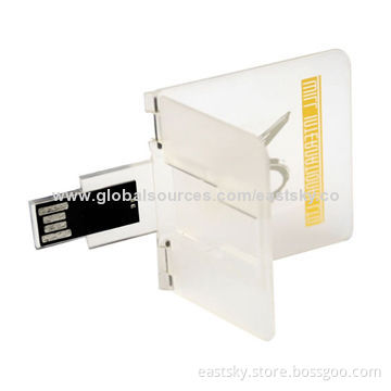 Transparent Credit Card Shape USB, Made of Transparent ABS, Samsung/Hynix/Toshiba/Micron/Intel Chips